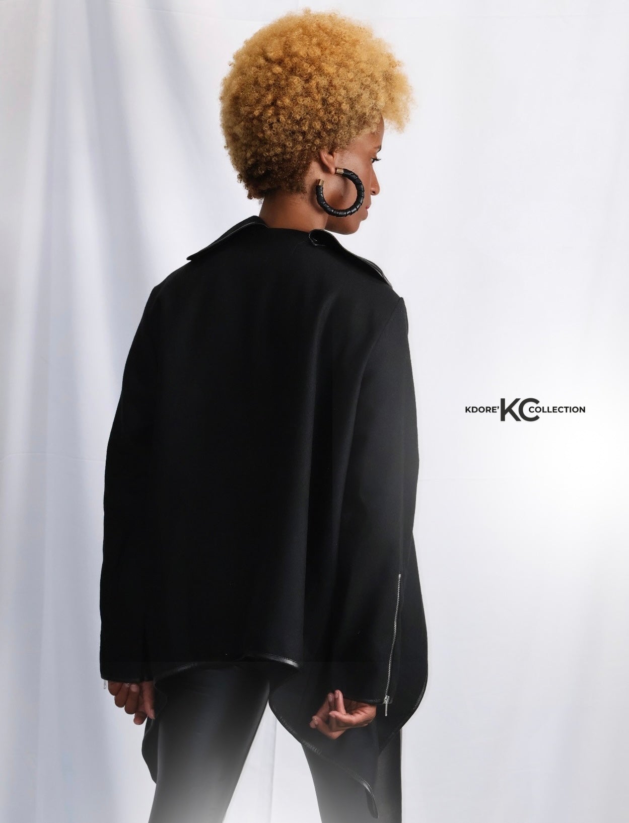 Draped Neck Layered Coat
