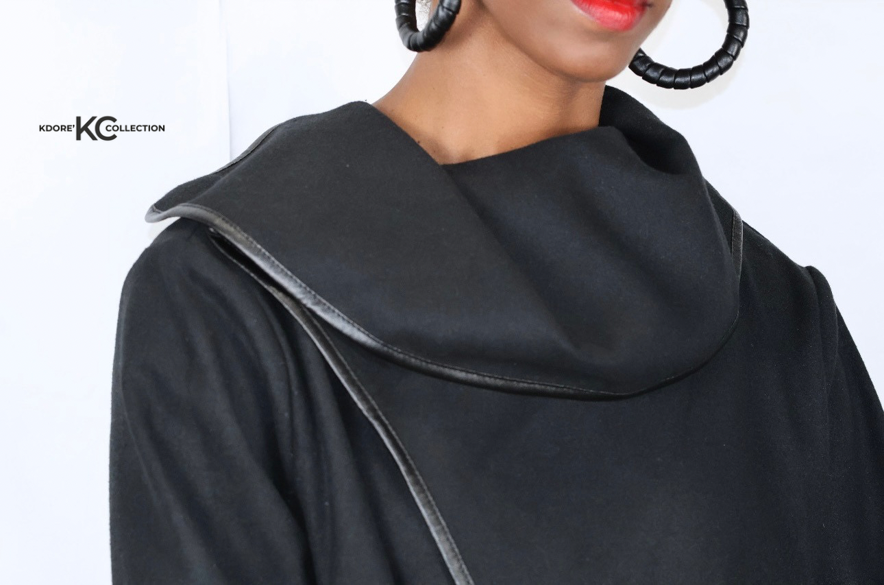 Draped Neck Layered Coat