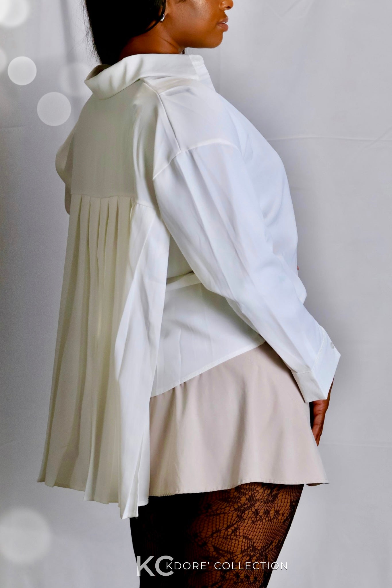 Pleated Cape Blouse