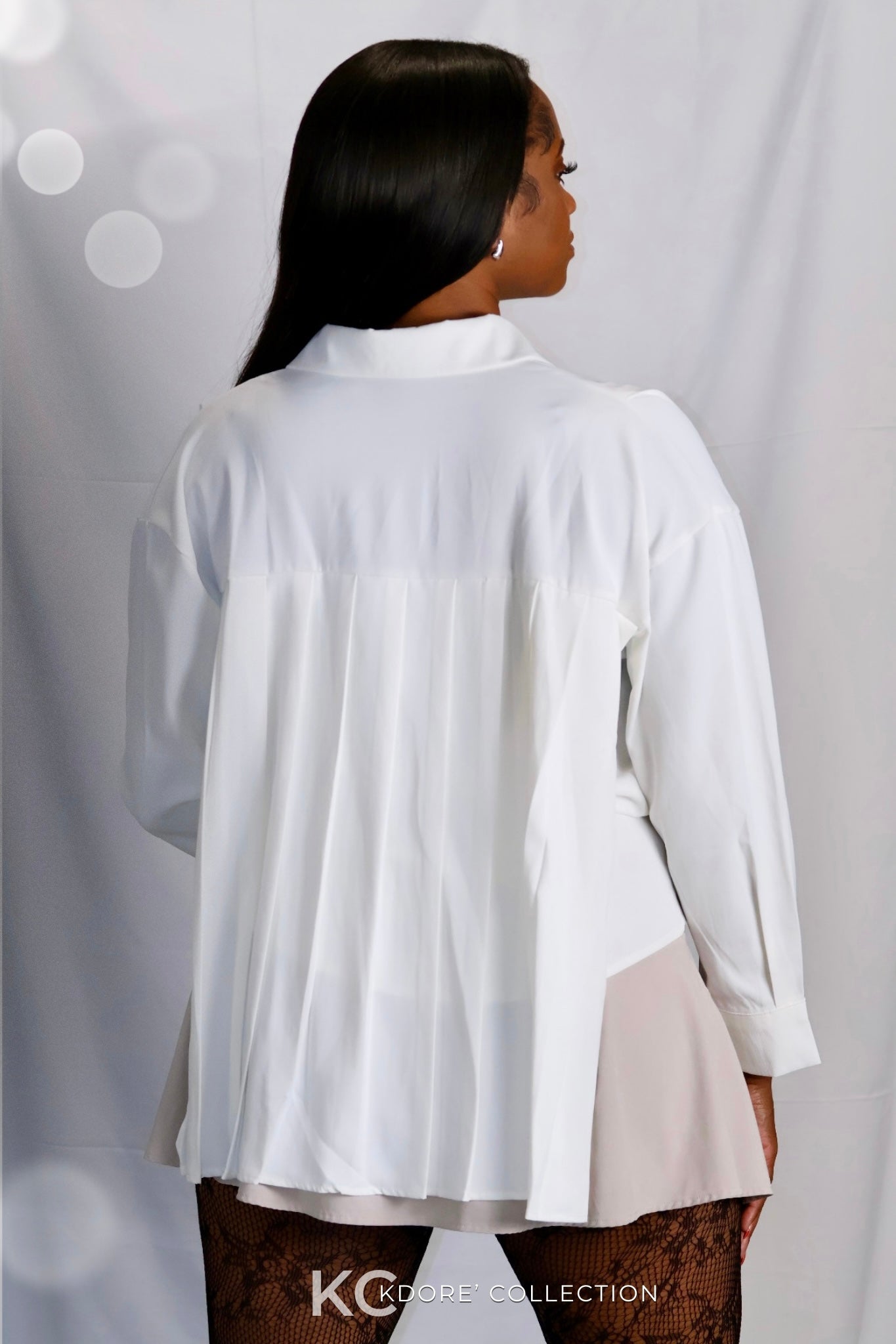 Pleated Cape Blouse